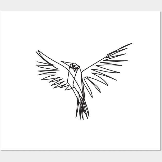 Bird continuous line trendy illustration Wall Art by Rohan Dahotre